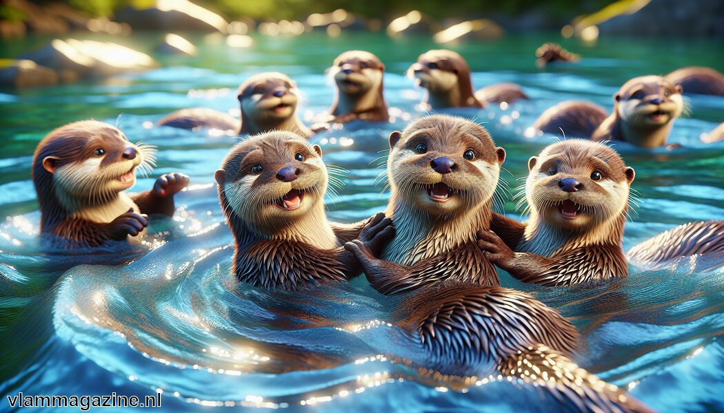 Ze vormen sterke sociale groepen   - Droom je van een Otter » De Speelse Vriend van het Water